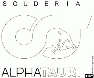 Logo de Scuderia AlphaTauri kleurplaat