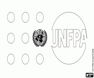 Logo van de UNFPA, VN kleurplaat