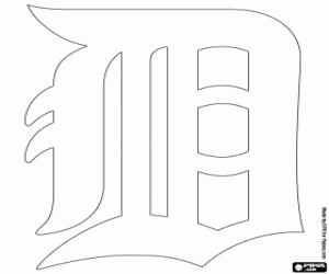 Logo van Detroit Tigers kleurplaat