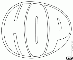 Het logo van Hop, een ei kleurplaat