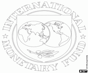 Het logo van het IMF kleurplaat