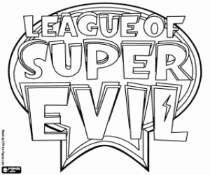 Logo van League of Super Evil kleurplaat