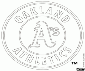 Logo van Oakland Athletics kleurplaat