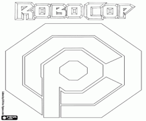 Logo van OCP van Robocop kleurplaat