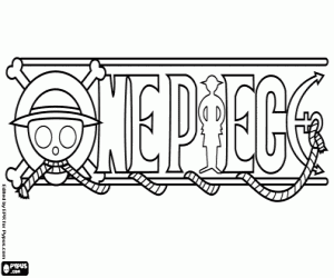 Logo van One Piece, Japanse manga kleurplaat