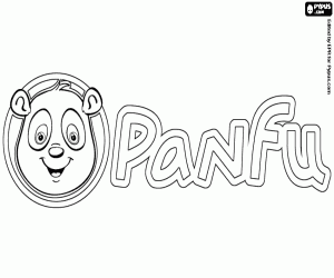Logo van Panfu met de panda kleurplaat