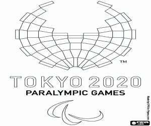 Logo Paralympische Spelen Tokio 2020 kleurplaat