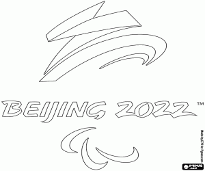 Logo Paralympische Spelen Beijing 2022 kleurplaat