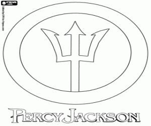 Logo van Percy Jackson kleurplaat