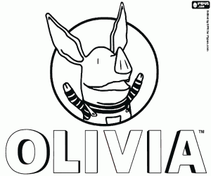 Logo met het personage van Olivia kleurplaat