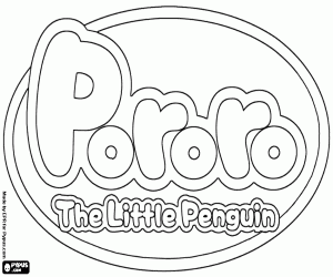 Logo van pinguïn Pororo kleurplaat