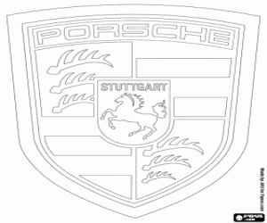 Logo van Porsche kleurplaat