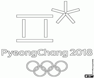 Logo van PyeongChang 2018 kleurplaat