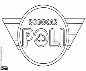 Logo van Robocar Poli kleurplaat