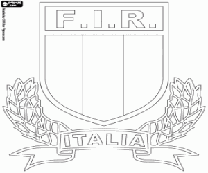 Logo van rugbyteam van Italië kleurplaat