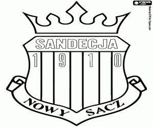 Logo van Sandecja Nowy Sącz kleurplaat
