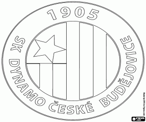 Logo SK Dynamo Česke Budějovice kleurplaat