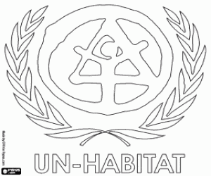 Het logo van UN-HABITAT kleurplaat