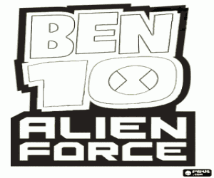 Logo van Ben 10 Alien Force kleurplaat
