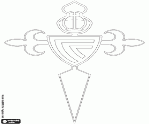 Logo van de echte Club Celta de Vigo kleurplaat