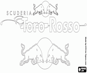 Logo van STR, Scuderia Toro Rosso kleurplaat