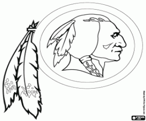 Logo van Washington Redskins kleurplaat