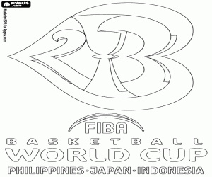 Logo WK Basketbal 2023 kleurplaat
