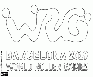 Logo World Roller Games Barcelona 2019 kleurplaat