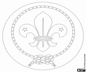 Logo van WOSM, een Fleur-de-Lys kleurplaat