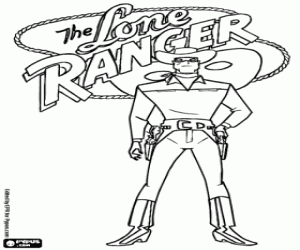 Lone Ranger met het logo kleurplaat