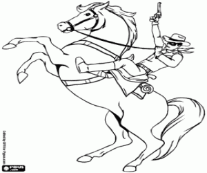 Lone Ranger en Silver in actie kleurplaat