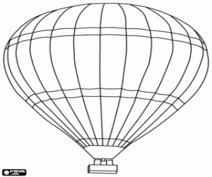 Luchtballon met het rechthoekig mandje kleurplaat