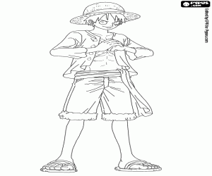Luffy in One Piece New World kleurplaat