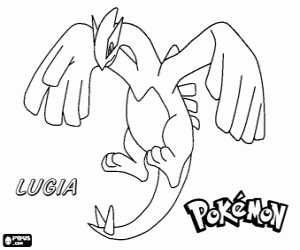 Lugia, een Pokémon kleurplaat