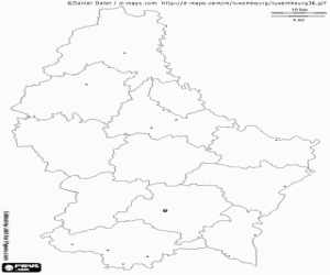 Luxemburg kaart kleurplaat