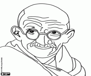 Mahatma Gandhi, de vreedzame strijd kleurplaat