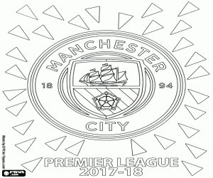Man City, Premier League 2017-2018 kleurplaat