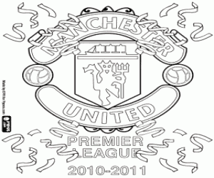Man United, kampioen 2010-2011 kleurplaat
