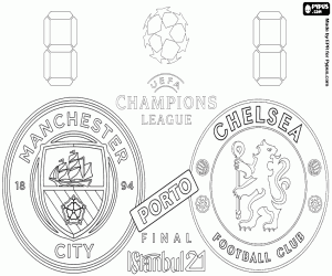 Manchester City vs Chelsea, finale 2021 kleurplaat
