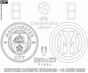 Manchester City vs Inter Milan, finale kleurplaat