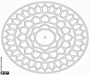 Mandala met bloemblaadjes kleurplaat