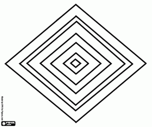 Mandala van de concentrische kwadraten kleurplaat