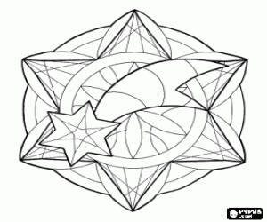 Mandala met de Kerstster kleurplaat