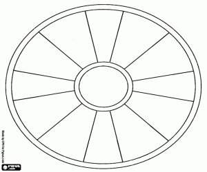 Mandala met ringen en radiuses kleurplaat