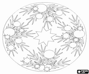 Een mandala voor Kerstmis kleurplaat