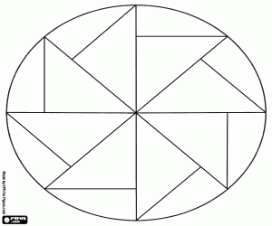 Mandala met een windmolen kleurplaat