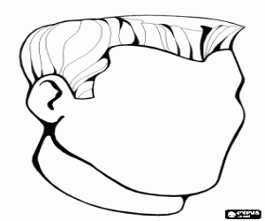 Een mannelijke hoofd zonder gezicht kleurplaat