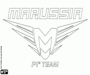 Marussia F1 Team logo kleurplaat