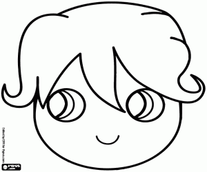 Masker met een kind gezicht kleurplaat