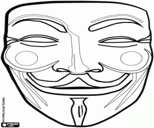 Masker met een oosterse gezicht kleurplaat